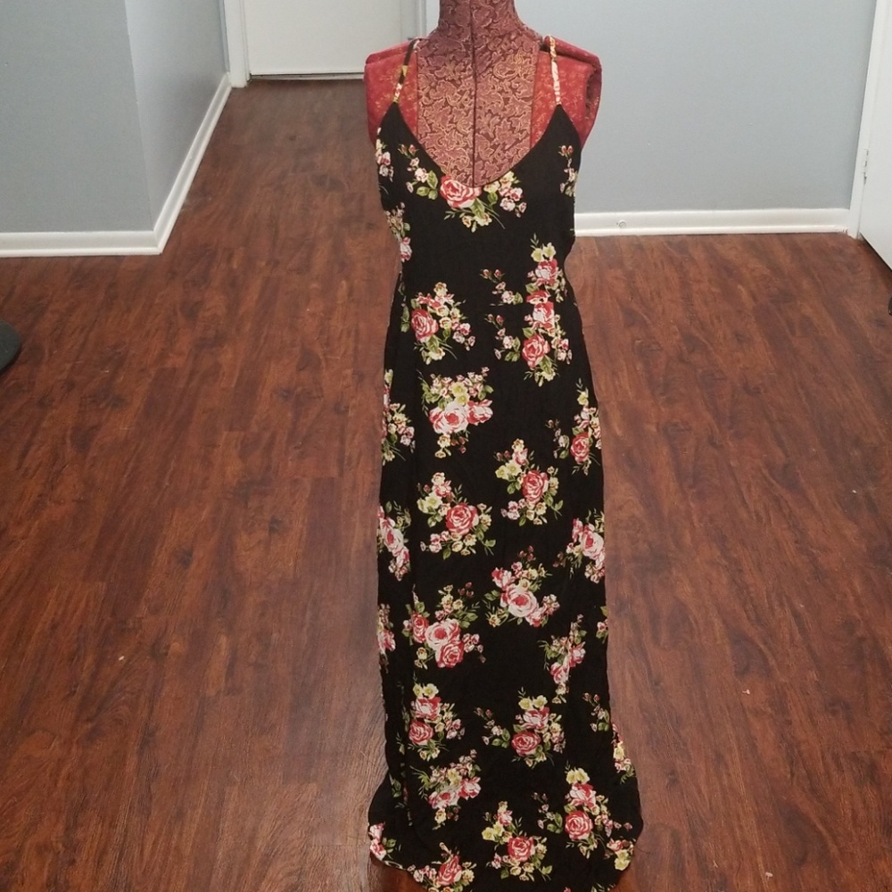 Dress with Side Cutouts and Keyhole back